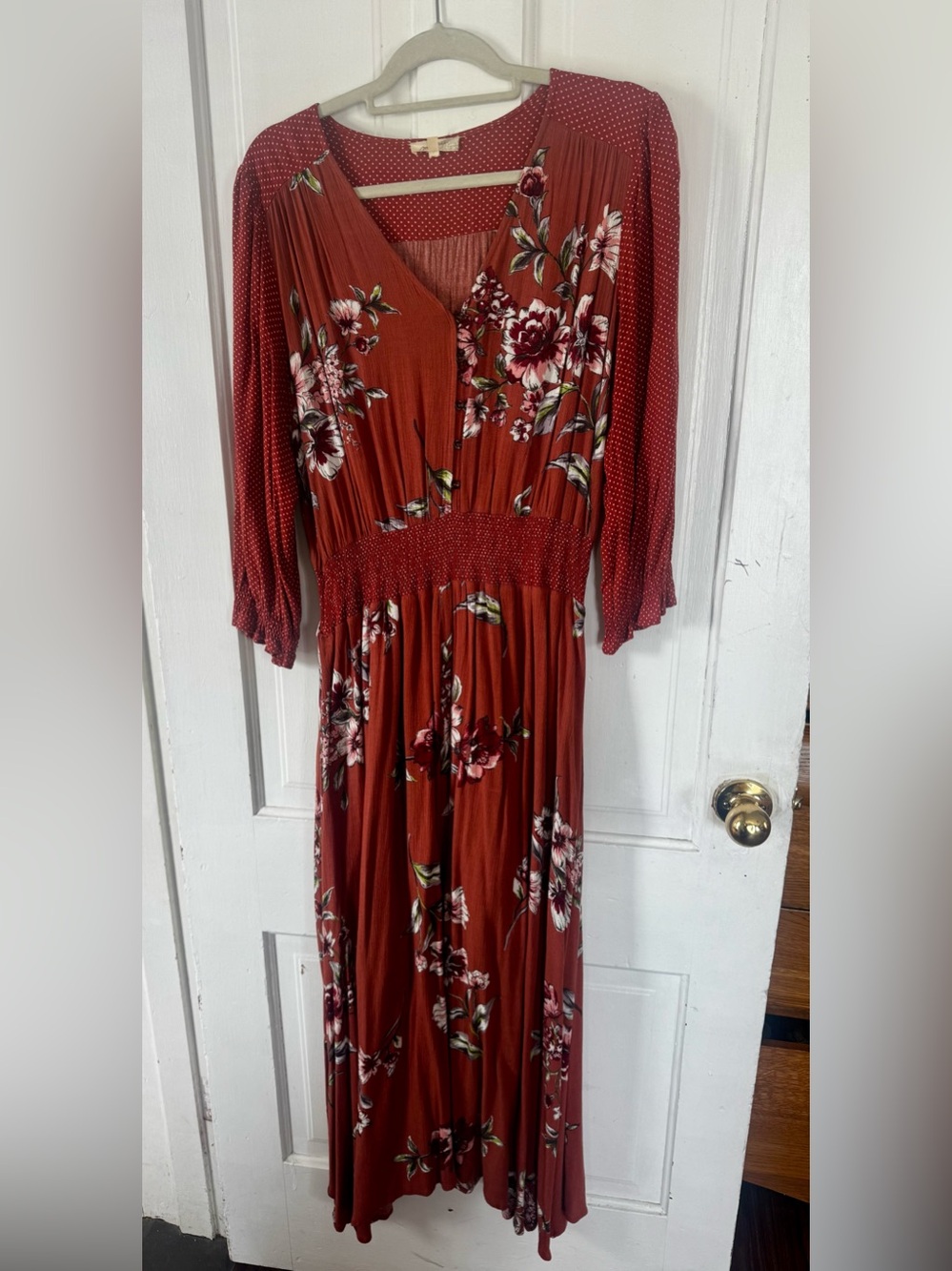 ROOLEE Rust Floral Maxi Dress